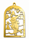 Snowman Winter Scene laser cut DIY Christmas ornament από So Cute Cut, χριστουγεννιάτικο διακοσμητικό στοιχείο με χιονάνθρωπο σε χειμωνιάτικο τοπίο για γούρια και DIY κατασκευές.