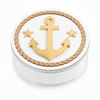 Nautical Crest Keepsake Box | Διακοσμημένο Στρογγυλό Κουτί Μπομπονιέρας 8cm