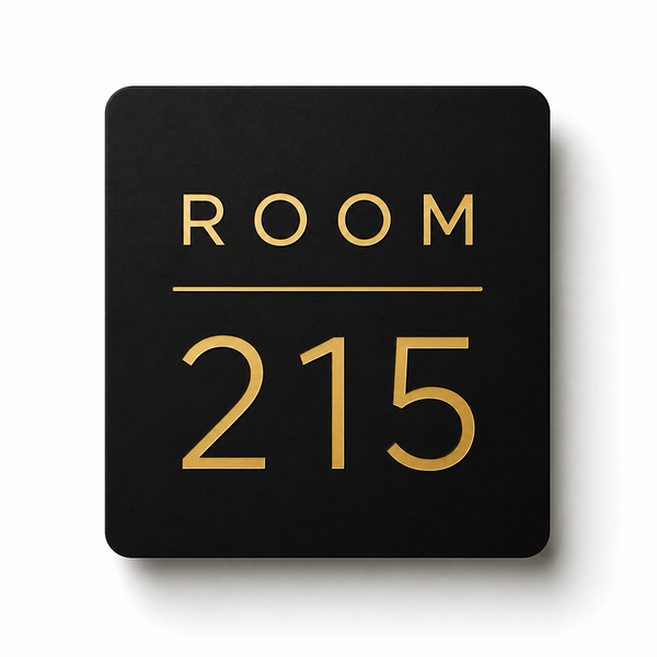 Modern square engraved business sign made from two-layer acrylic with custom laser engraving by So Cute Cut