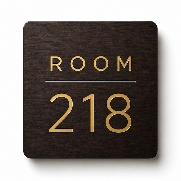 Modern square engraved business sign made from two-layer acrylic with custom laser engraving by So Cute Cut