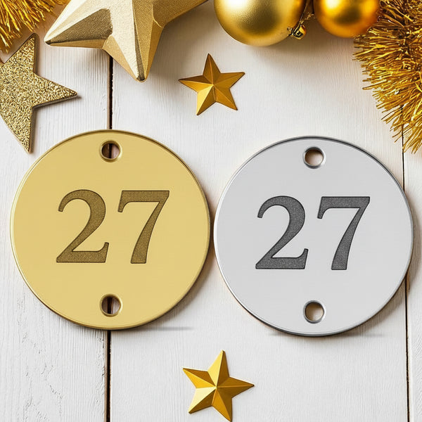 Δίσκος με χάραξη “26” από ακρυλικό καθρέφτη σε χρυσό ή ασημί - So Cute Cut