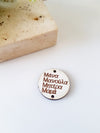 Ξύλινο στρογγυλό στοιχείο Μάνα, Μανούλα, Μητέρα, Μαμά με 2 τρύπες, σε συσκευασία 10 τεμαχίων - So Cute Cut