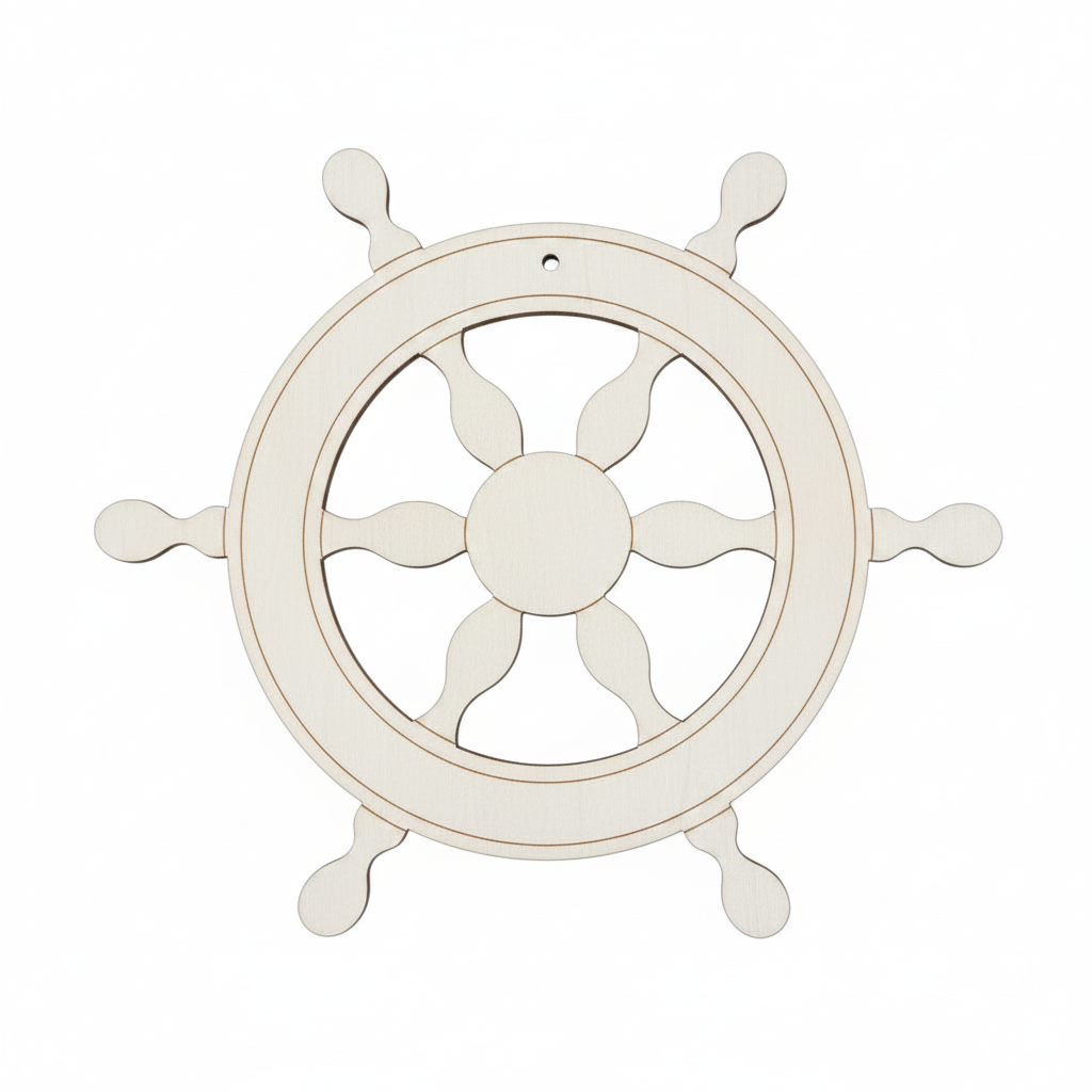 Vintage Ship Wheel laser cut διακοσμητικό τιμόνι πλοίου από ξύλο, ακρυλικό και καθρέφτη για DIY, μπομπονιέρες και ναυτικές δημιουργίες | So Cute Cut