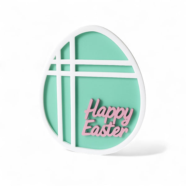 Επιτραπέζιο Πασχαλινό Διακοσμητικό «Happy Easter» με Πλέγμα