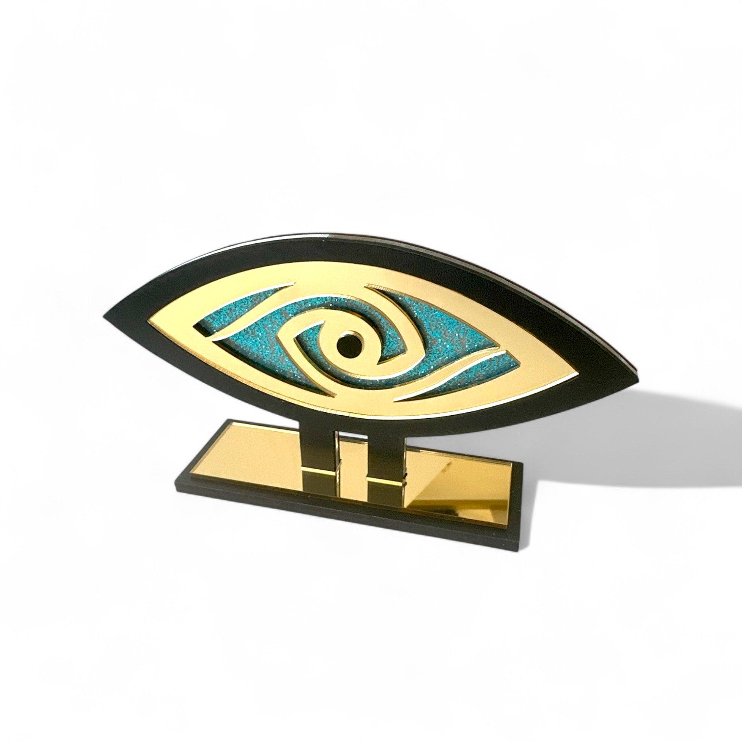 Γούρι plexiglass μάτι με στρας και χρυσό καθρέφτη – So Cute by Dimi