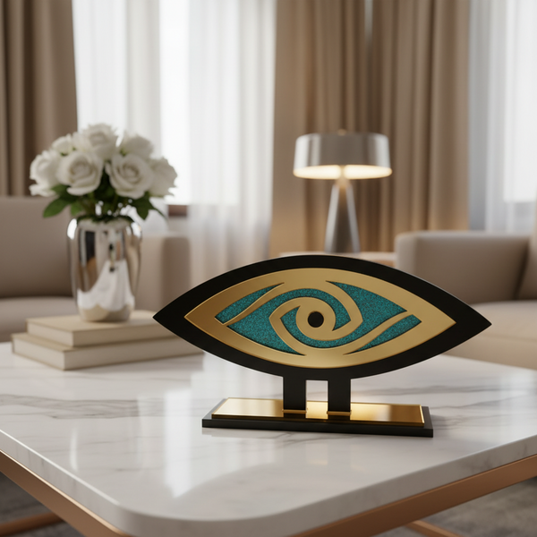 Γούρι plexiglass μάτι με στρας και χρυσό καθρέφτη – So Cute by Dimi