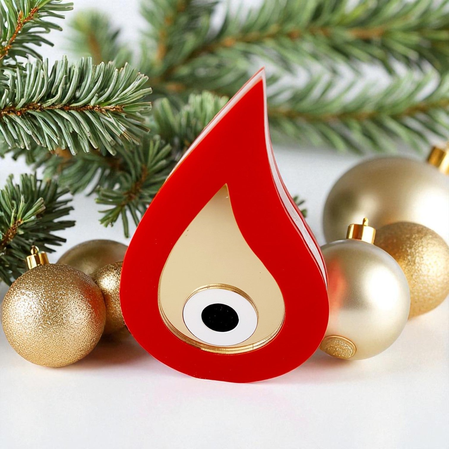 Επιτραπέζιο γούρι σταγόνα plexiglass με μάτι χρυσό καθρέφτη – So Cute by Dimi