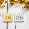Τετράγωνο στοιχείο “26” με χάραξη, καθρέφτης χρυσός ή ασημί – So Cute Cut