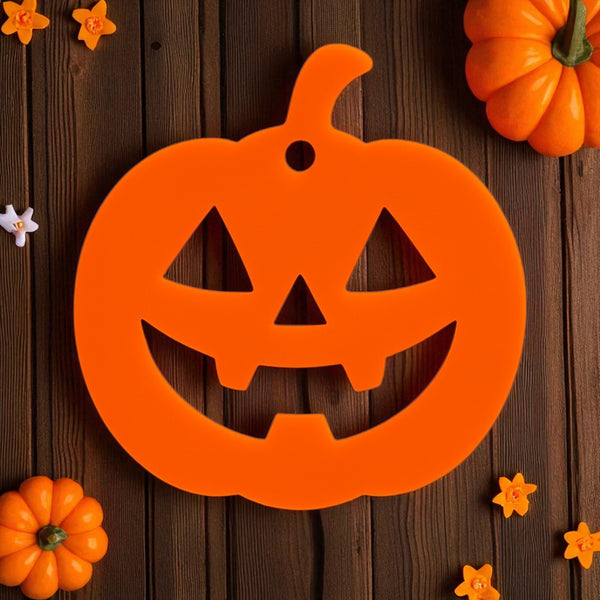 Halloween κολοκύθα από ακρυλικό – λευκή και πορτοκαλί 7εκ