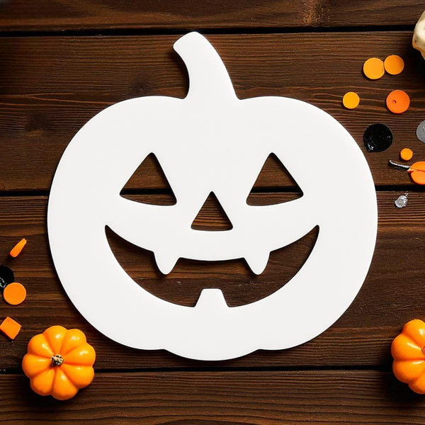 Halloween κολοκύθα από ακρυλικό – λευκή και πορτοκαλί 7εκ