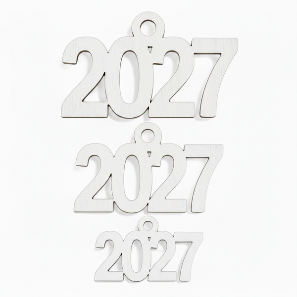 Ξύλινο Στοιχείο Κρεμαστό "2027" – Σε 3 Υλικά & 3 Διαστάσεις