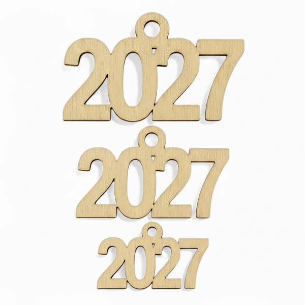 Ξύλινο Στοιχείο Κρεμαστό "2027" – Σε 3 Υλικά & 3 Διαστάσεις