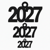 Ξύλινο Στοιχείο Κρεμαστό "2027" – Σε 3 Υλικά & 3 Διαστάσεις
