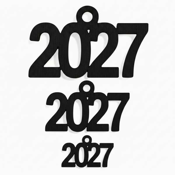 Ξύλινο Στοιχείο Κρεμαστό "2027" – Σε 3 Υλικά & 3 Διαστάσεις