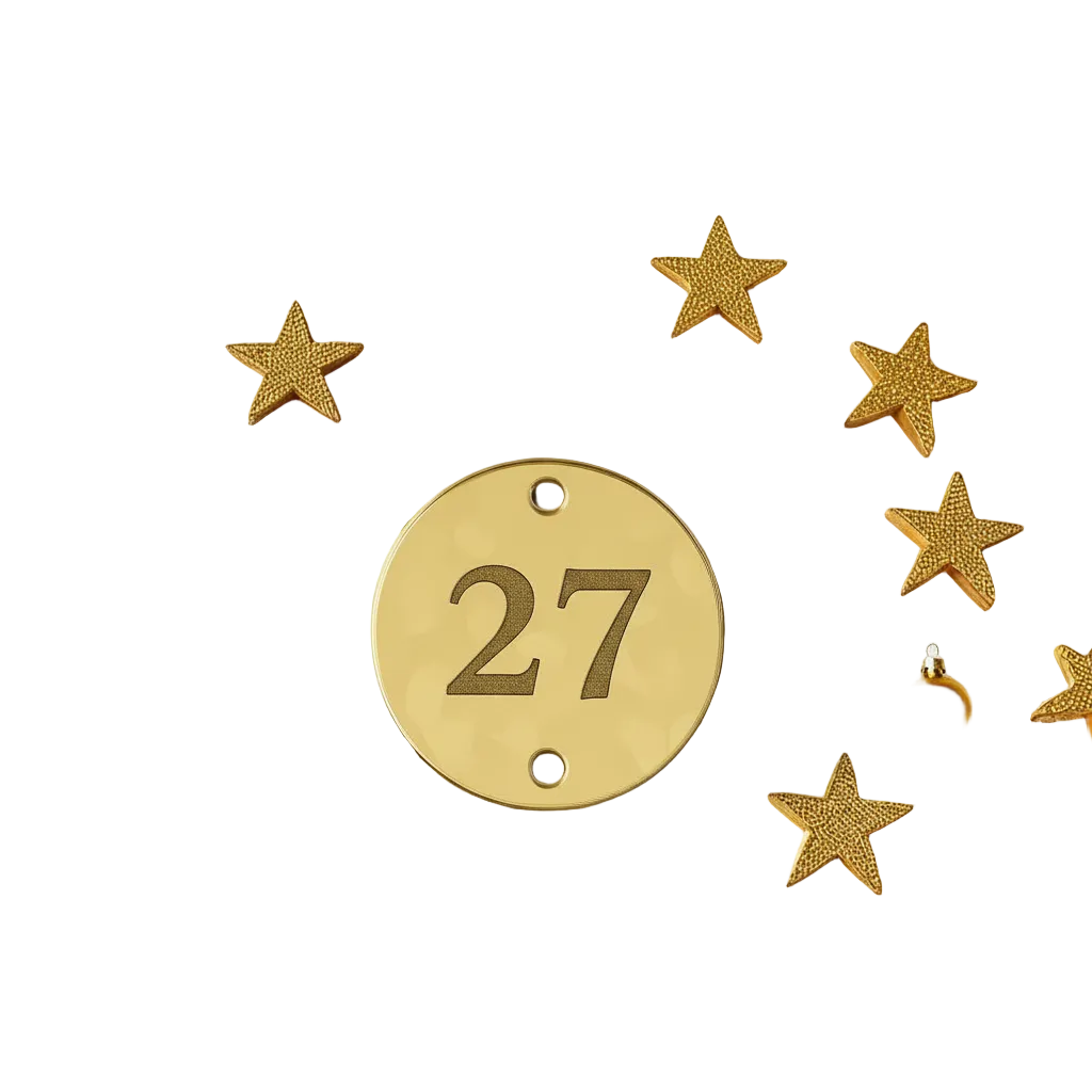 Δίσκος με Χάραξη “26” Ακρυλικός Καθρέφτης 2cm, set 50 τεμαχίων