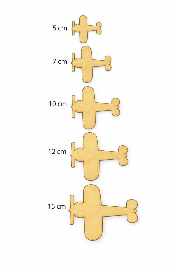 Ξύλινα διακοσμητικά αεροπλάνα σε διαφορετικά μεγέθη 5 έως 15 εκ