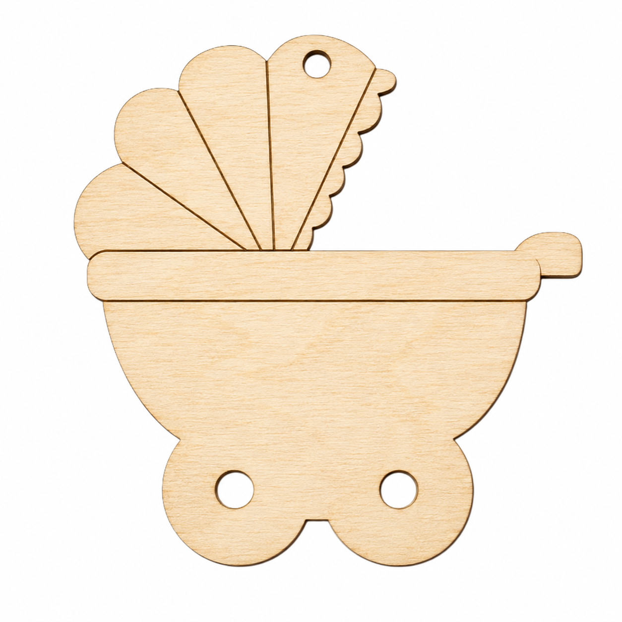 Baby Carriage ξύλινο κρεμαστό καροτσάκι από MDF σημύδας 7 εκ.