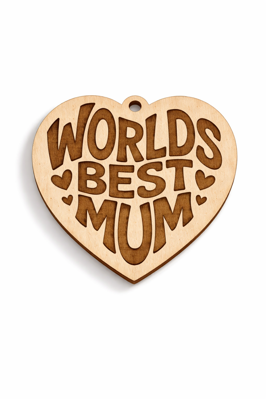 ξύλινη καρδιά worlds best mum 5εκ mdf σημύδα με χάραξη, So Cute Cut