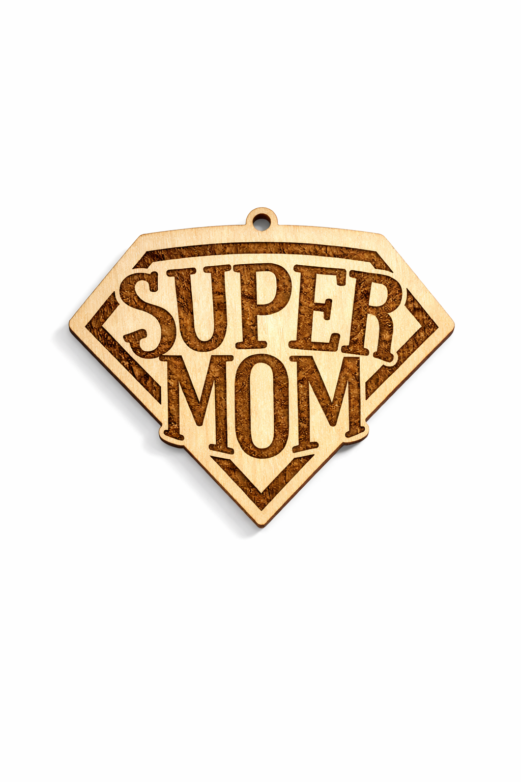 ξύλινο διαμαντάκι super mom 6εκ mdf σημύδα με χάραξη, So Cute Cut