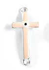 Ασημί σταυρός κρεμαστός με σμάλτο ματάκι 16x36mm σε συσκευασία 50 τεμαχίων - So Cute Cut