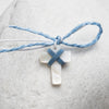 Μαρτυρικό βάπτισης με φίλντισι σταυρό λευκό σε συσκευασία 50 τεμαχίων - So Cute Cut