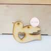 Ξύλινο διακοσμητικό στοιχείο περιστέρι-καρδιά σε συσκευασία - So Cute Cut