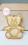 Ξύλινο διακοσμητικό στοιχείο αρκουδάκι - So Cute Cut