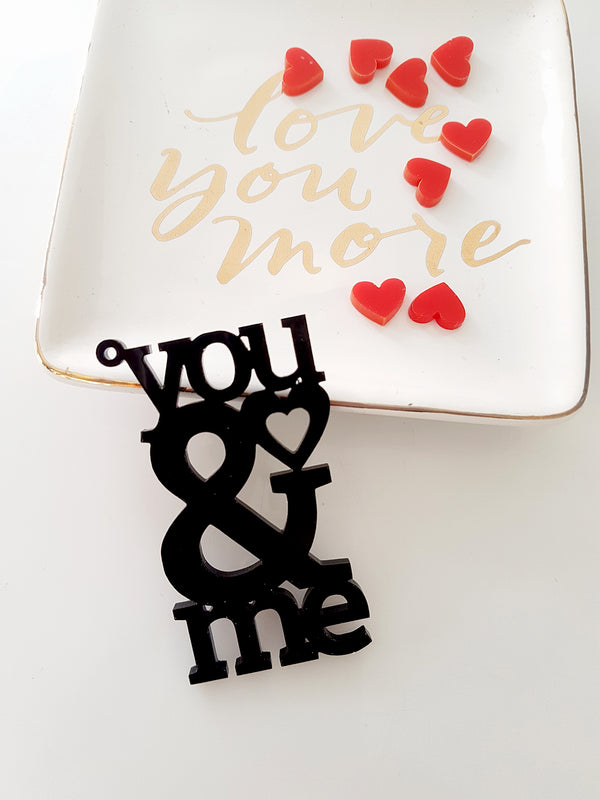 Πλεξιγκλάς διάτρητο στοιχείο You & Me με τρύπα σε συσκευασία 4 τεμαχίων - So Cute Cut