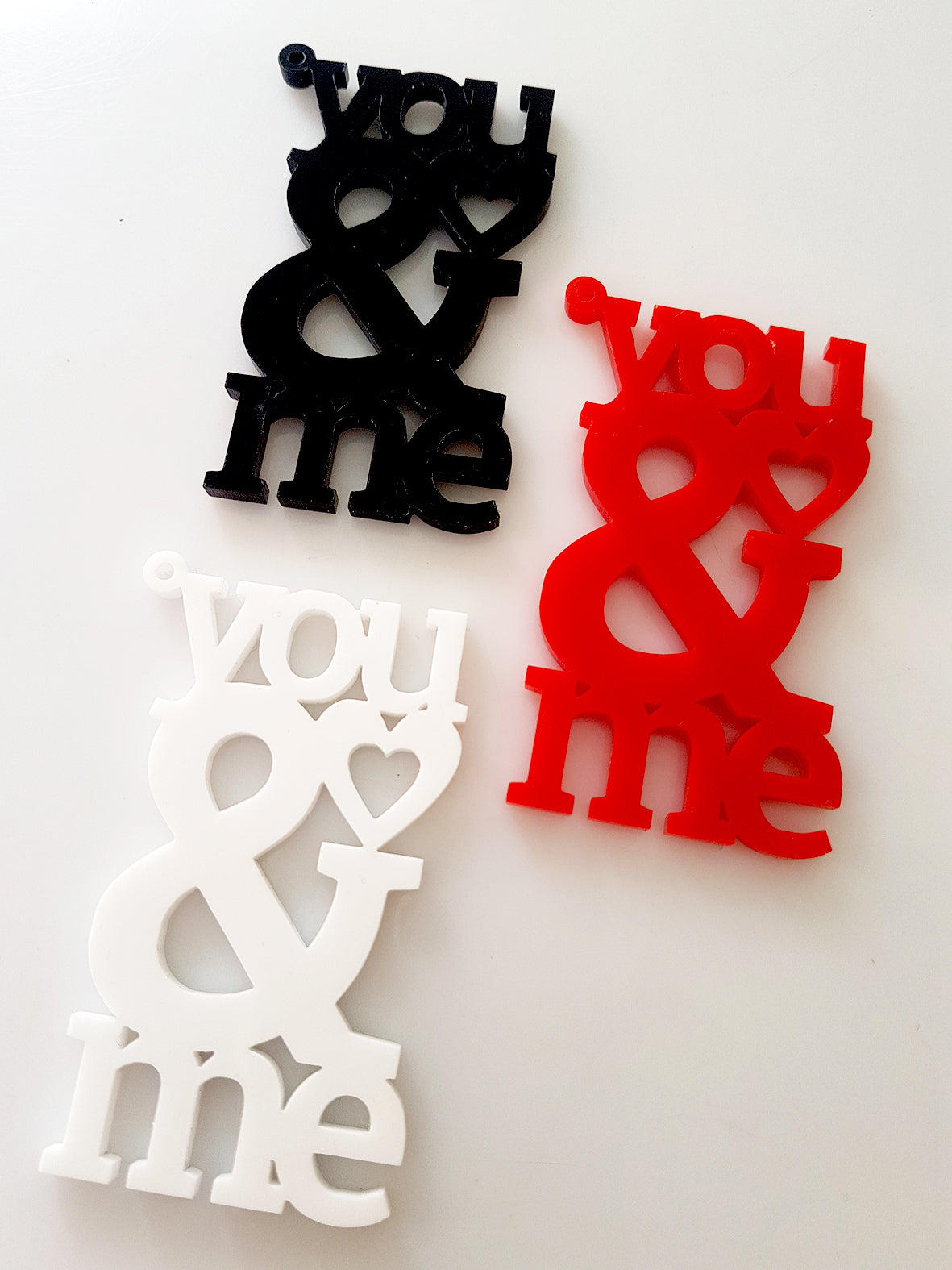 Πλεξιγκλάς διάτρητο στοιχείο You & Me με τρύπα σε συσκευασία 4 τεμαχίων - So Cute Cut