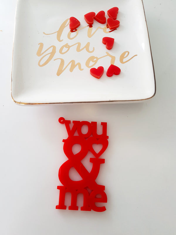 Πλεξιγκλάς διάτρητο στοιχείο You & Me με τρύπα σε συσκευασία 4 τεμαχίων - So Cute Cut