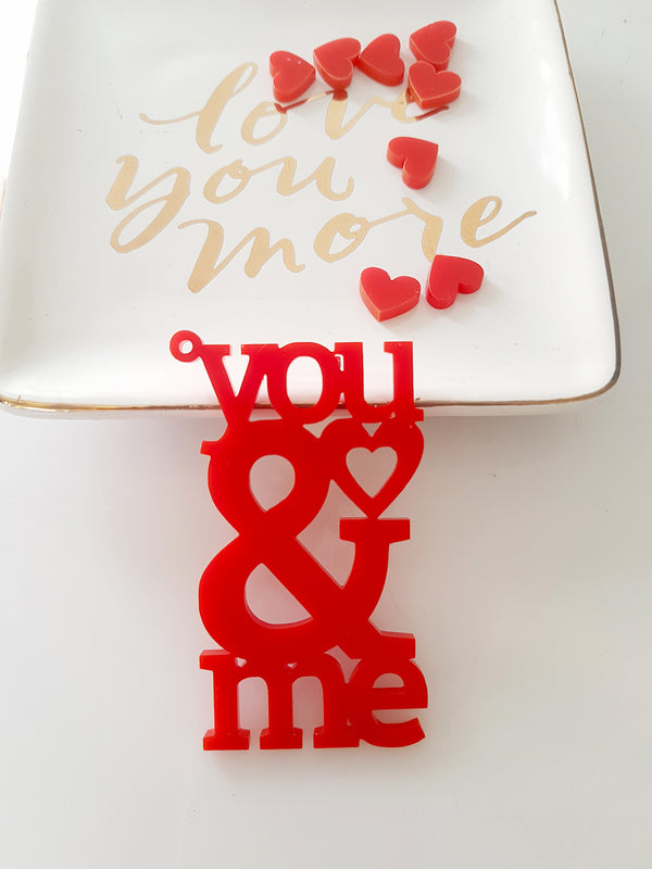 Πλεξιγκλάς διάτρητο στοιχείο You & Me με τρύπα σε συσκευασία 4 τεμαχίων - So Cute Cut