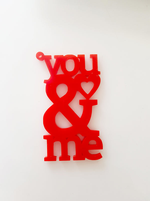 Πλεξιγκλάς διάτρητο στοιχείο You & Me με τρύπα σε συσκευασία 4 τεμαχίων - So Cute Cut