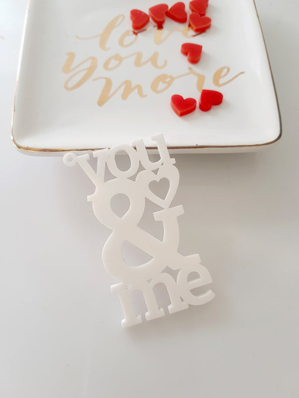 Πλεξιγκλάς διάτρητο στοιχείο You & Me με τρύπα σε συσκευασία 4 τεμαχίων - So Cute Cut
