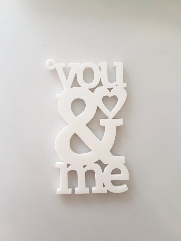 Πλεξιγκλάς διάτρητο στοιχείο You & Me με τρύπα σε συσκευασία 4 τεμαχίων - So Cute Cut