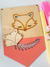 Σετ ξύλινη ορθογώνια πλάτη λαμπάδας και στοιχείο Fox - So Cute Cut