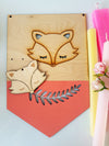 Σετ ξύλινη ορθογώνια πλάτη λαμπάδας και στοιχείο Fox - So Cute Cut