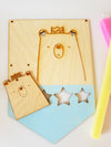 Σετ ξύλινη ορθογώνια πλάτη λαμπάδας και στοιχείο Teddy Bear - So Cute Cut