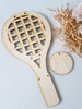 Σετ ξύλινη πλάτη λαμπάδας και στοιχείο Ρακέτα τένις - So Cute Cut