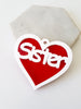 Πλεξιγκλάς κρεμαστή καρδιά Sister σε διχρωμία σε συσκευασία 2 τεμαχίων - So Cute Cut