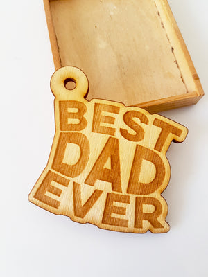 Ξύλινο κρεμαστό στοιχείο BEST DAD EVER σε συσκευασία 5 τεμαχίων - So Cute Cut
