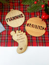 Ξύλινο στοιχείο για γούρι Πατουσάκι Τα Πρώτα μου Χριστούγεννα, σε συσκευασία 5 τεμαχίων - So Cute Cut