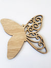 Ξύλινη πεταλούδα 9 εκατοστών με σχέδια σε συσκευασία 10 τεμαχίων - So Cute Cut