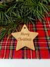 Ξύλινο στοιχείο για γούρι Αστέρι Merry Christmas σε συσκευασία 10 τεμαχίων - So Cute Cut