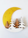 Πλεξιγκλάς 3D στοιχείο για γούρι Φεγγάρι με Ξύλινα Έλατα - So Cute Cut