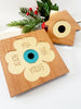 Επιτραπέζιο ξύλινο γούρι Σπιτάκι με μάτι - So Cute Cut