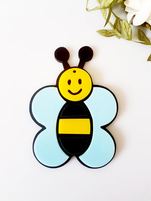 Μέλισσα κρεμαστή από ξύλο και πλεξιγκλάς σε συσκευασία 3 τεμαχίων - So Cute Cut