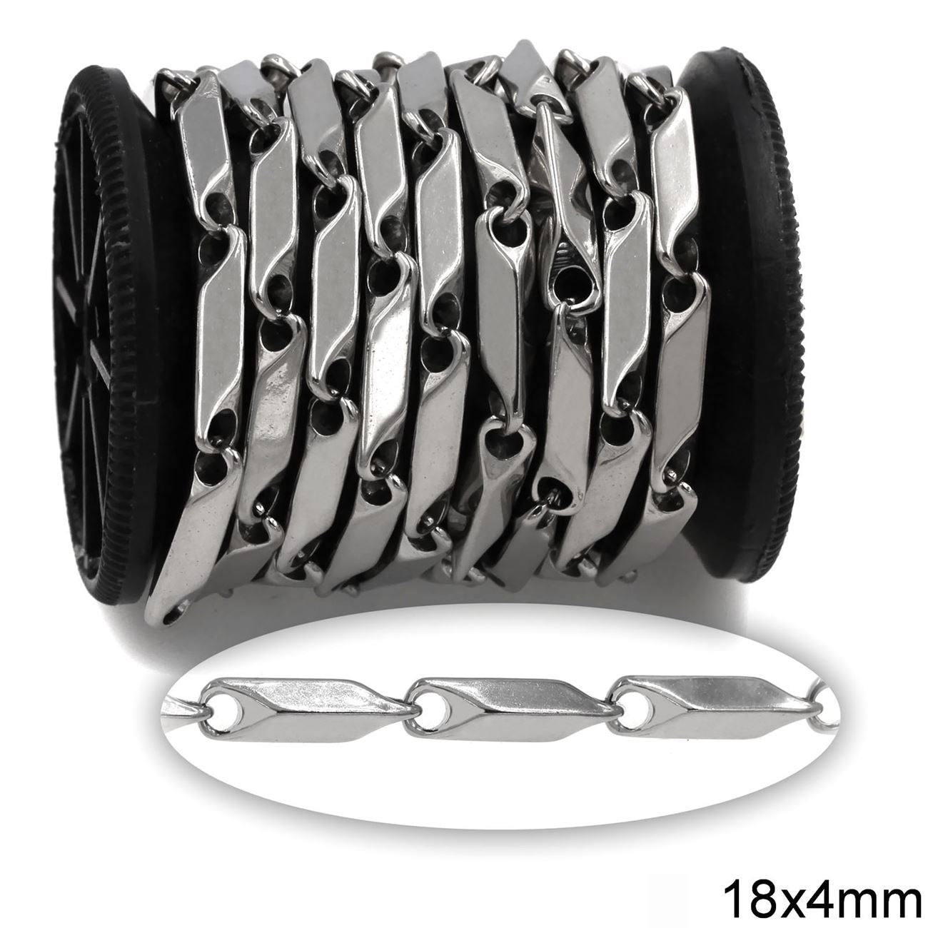 Αλυσίδα Ατσάλινη Μπάρα 4εδρη 18x4mm σε συσκευασία 2 μέτρων - So Cute Cut