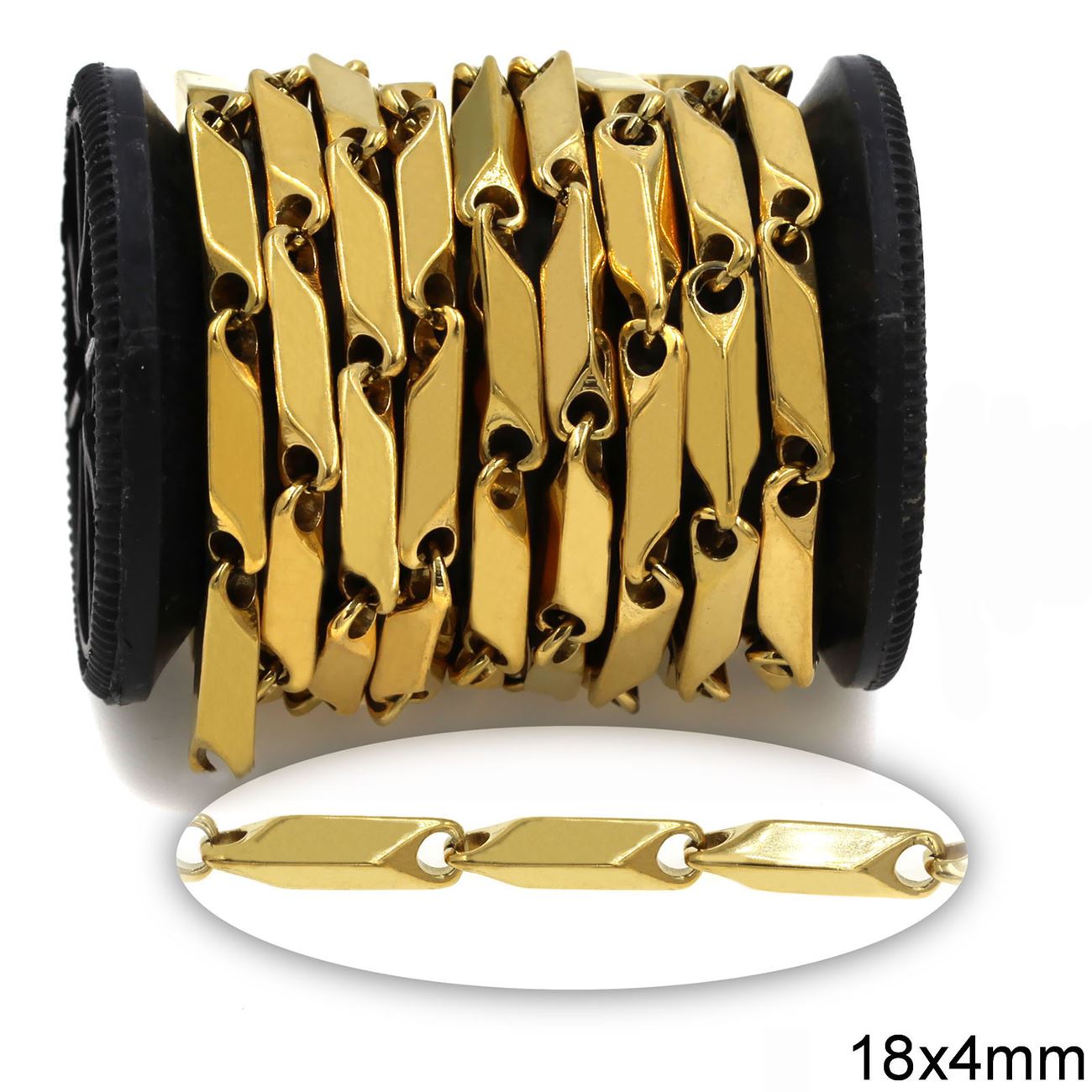 Αλυσίδα Ατσάλινη Μπάρα 4εδρη 18x4mm σε συσκευασία 2 μέτρων - So Cute Cut