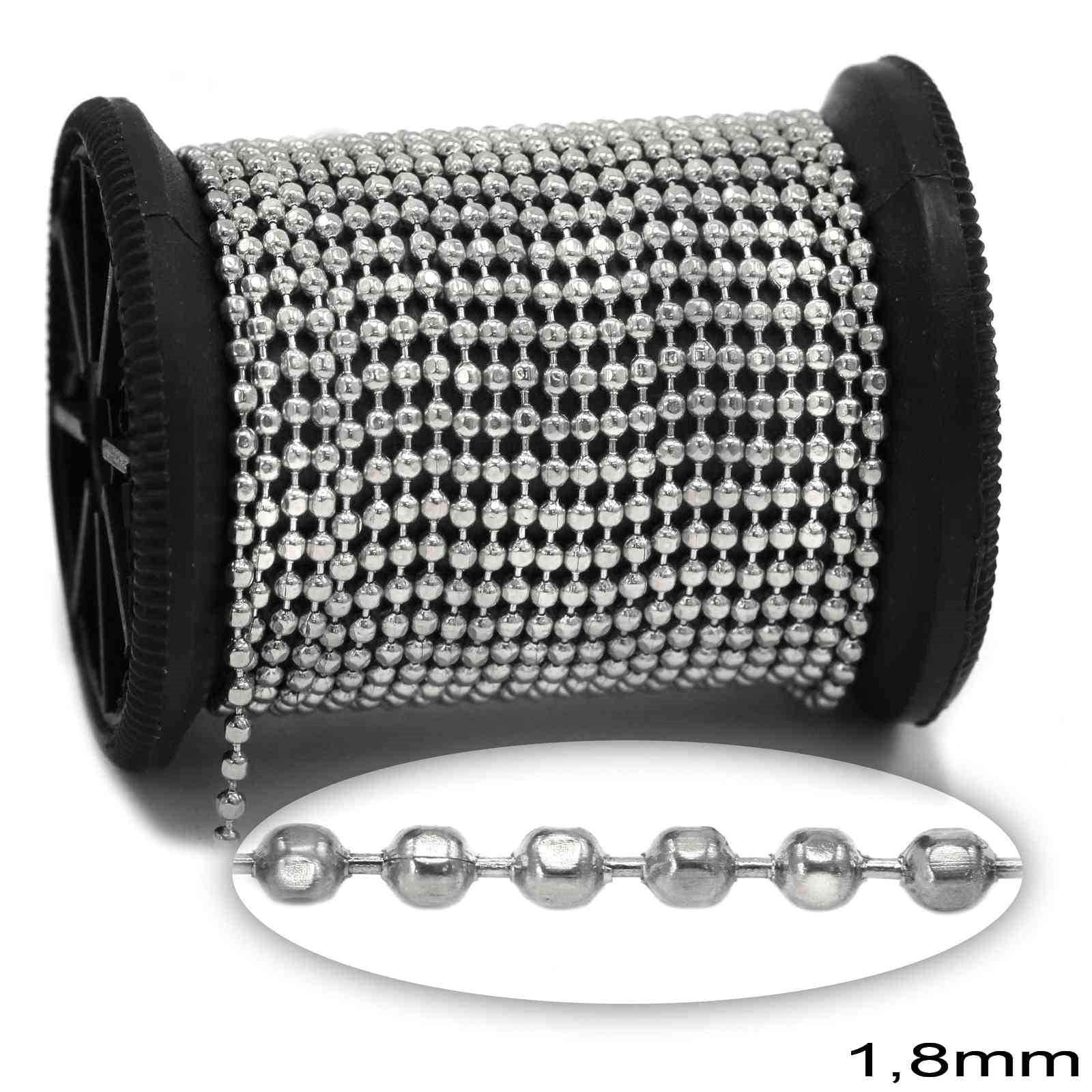 Αλυσίδα Ατσάλινη Μπιλάκι Ταγιέ 1.8mm σε συσκευασία 2 μέτρων - So Cute Cut