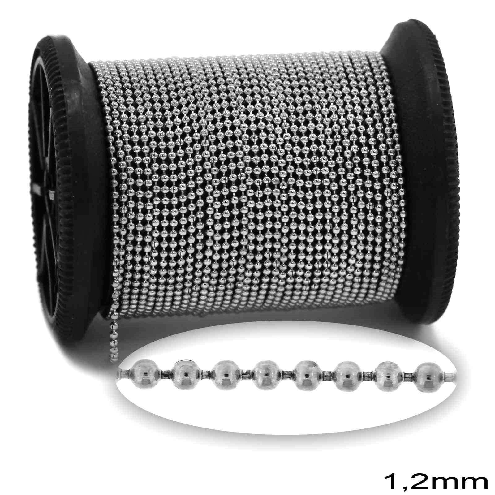 Αλυσίδα Ατσάλινη Διάστημα Μπίλια 8.5x3.5x2.6mm σε συσκευασία - So Cute Cut